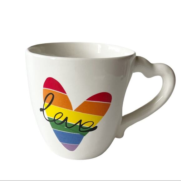 Rainbow Heart Pride Mug by Blueberry Cove Ceramic, LGBTQ, Coffee, Love Day Mug - Picture 5 of 5